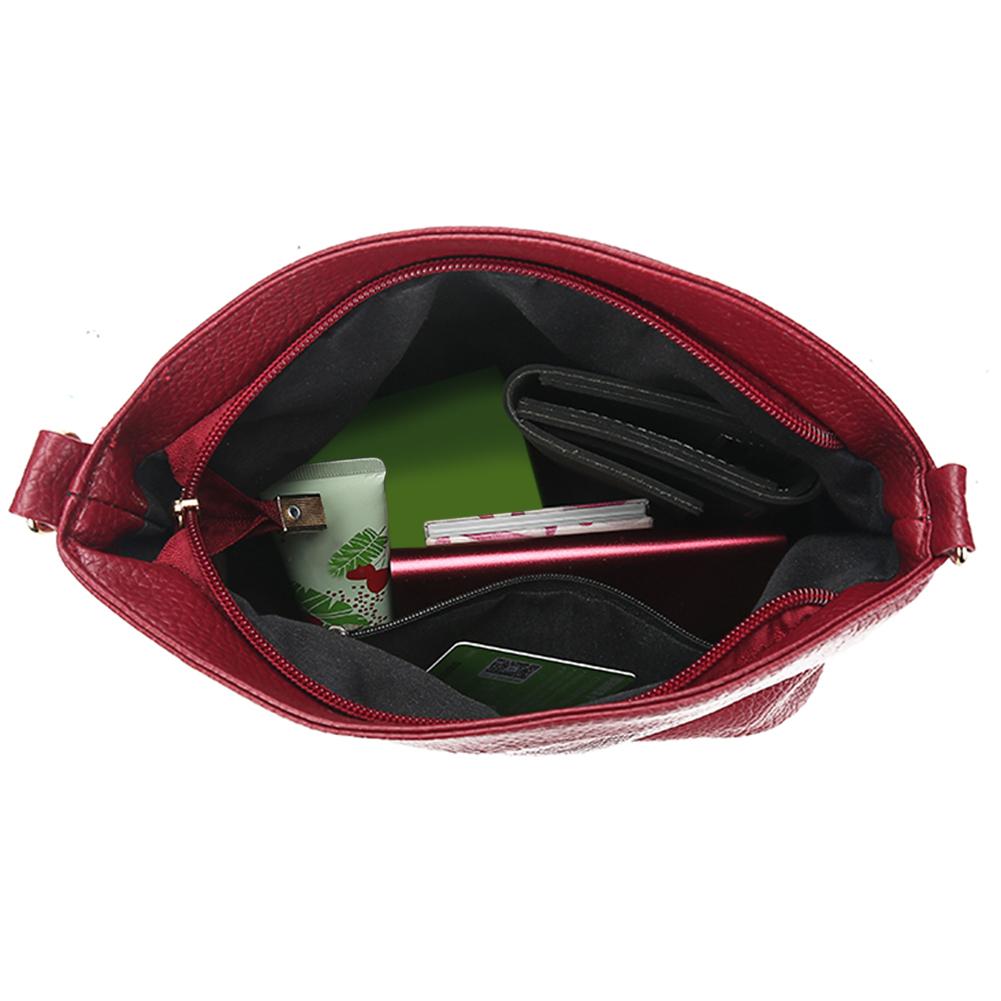 Simple Solid Color Shoulder Messenger Handbags Women Casual Small PU Leather Crossbody Bags