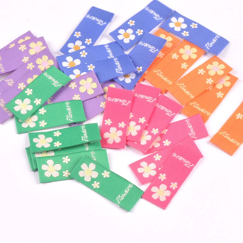 50Pcs Multicolor Bloem Borduren Doek Labels Handge... – Grandado