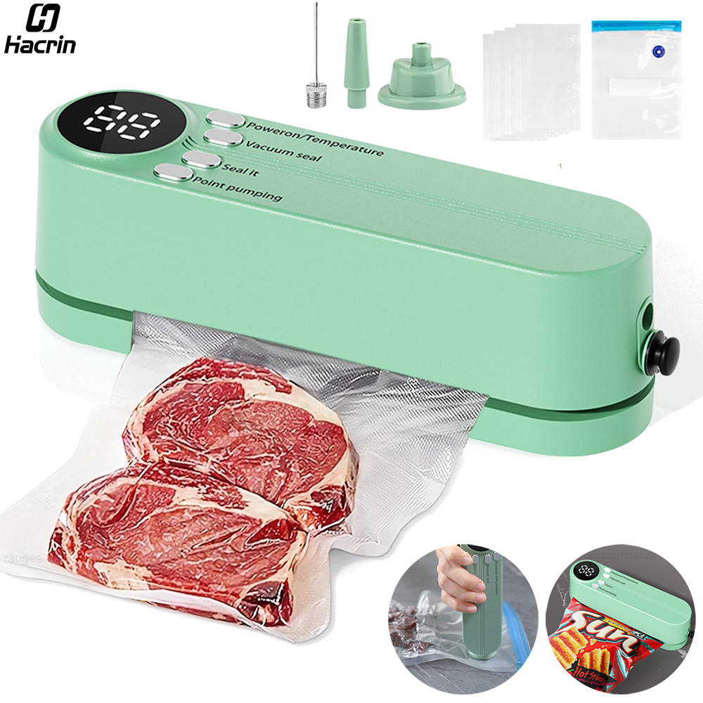 Vakuumförslutare vakuumförpackningsmaskin för mat mini plastpåsar förslutare usb uppladdningsbar bärbar matvakuumförslutningsmaskin