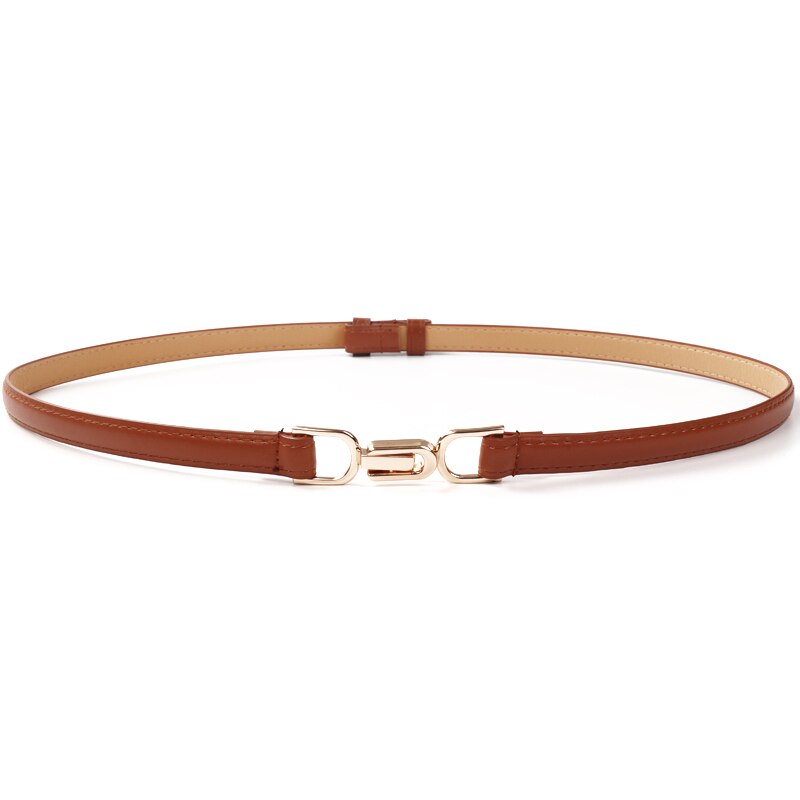 Cinturones ajustables de cuero PU a la novedosa para mujer, cinturón de corsé liso, vestido que combina con todo, , cinturones finos para , accesorios de abrigo: brown color