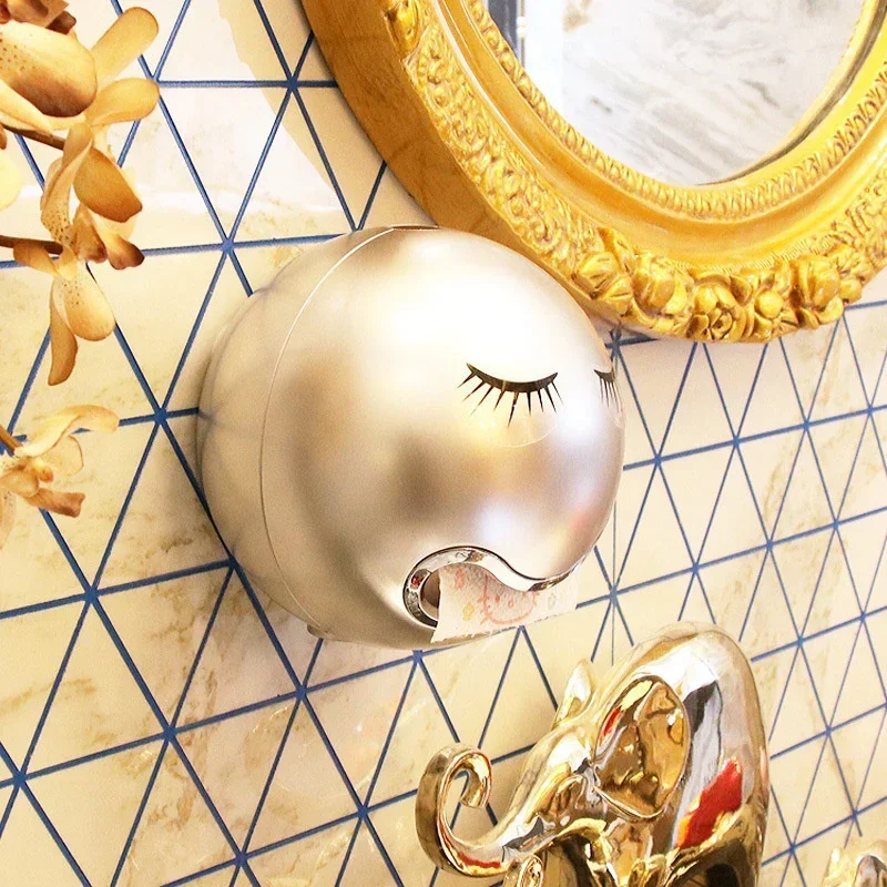 Wall Mounted Roll Paper Holder, Waterproof Paper Towel Holder for Kitchen Bathroom Toilet, Spherical Tissue Boxes,: DEEP BLUE