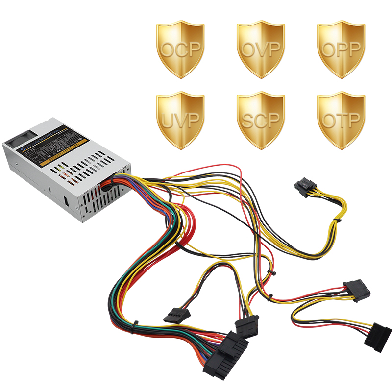 Fonte de Alimentação T.F.SKYWINDINTL 1U Flex 350W com Ventoinha Silenciosa para Máquina POS, PC Industrial, Computador Desktop Mini-ITX para Jogos