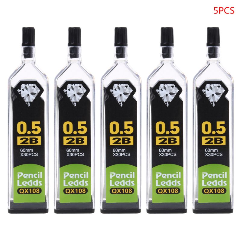 5Pcs 0.3/0.5/0.7/0.9Mm Hb 2B Refill Lood Voor Automatische Mechanische Potloden School Kantoor levert: 0.5mm