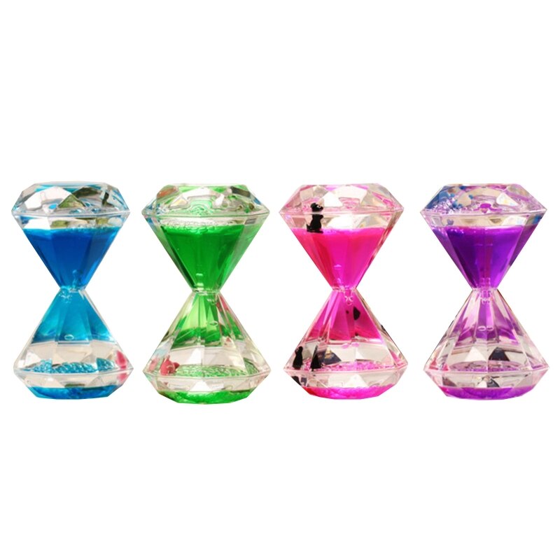 Diamant Vormige Drijvende Vloeibare Motion Waskolf Timer Dier Olie Zandloper Voor Sensorische Fidget Kalm Ontspannen Bureau Speelgoed: Default Title