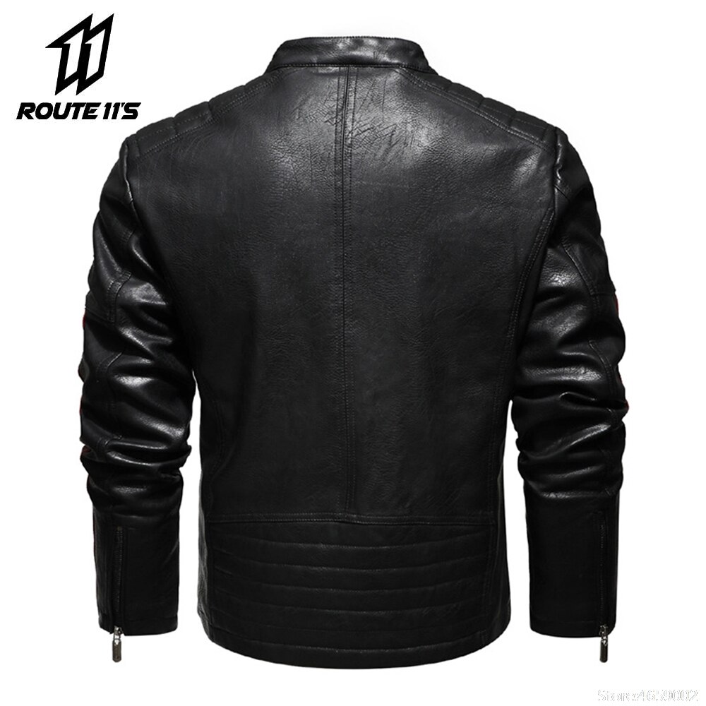 Motorcycle Jacket Mens Moto Leather Men's Brand Leather Jacket Coat Men Handsome Washed Embroidery Biker PU Jacket Male Jaqueta