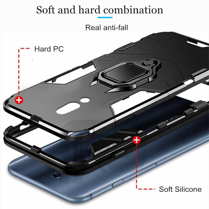 For VIVO Y11 Y12 Y15 Y17 Case Ring Holder Armor Bumper Back Cover For VIVO U10 U3X Y19 Phone Case Finger Ring Fundas