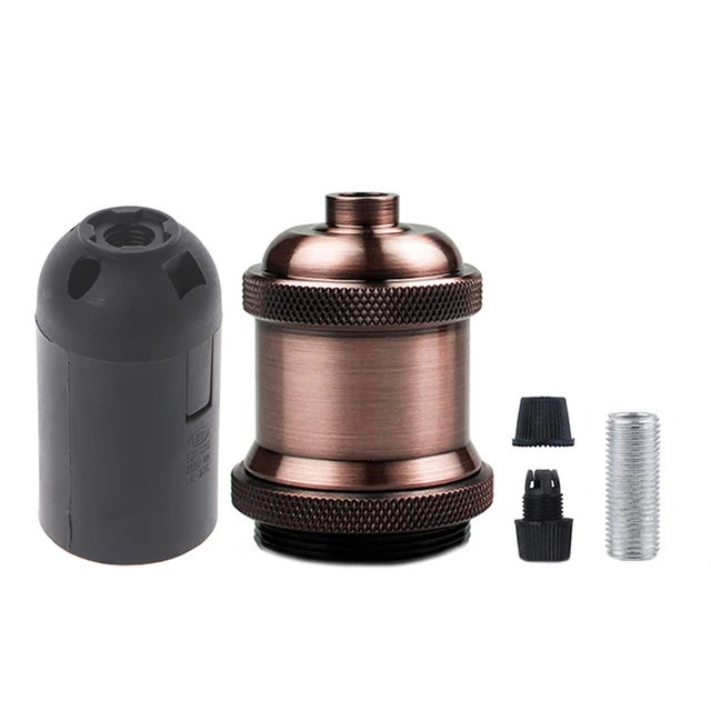 Douille de lampe Vintage, support de lampe à vis Edison, bases d'ampoule E27, Base de lumière à monter soi-même avec anneau: Bleu