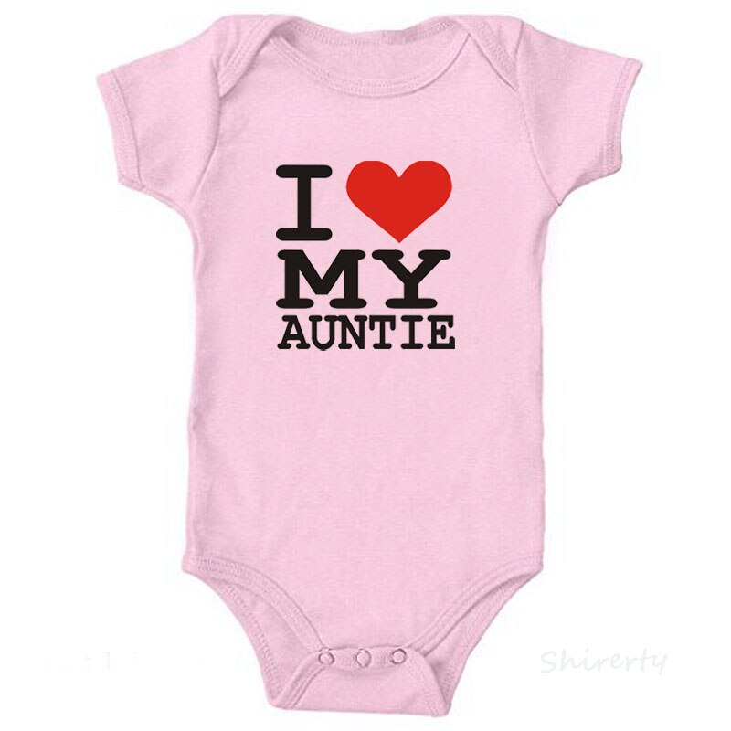 Ik Hou Mijn Tante Brief Print Zomer Baby Romper Katoen Korte Mouw Romper Voor Baby Jongen En Meisje Zomer Baby kleding 0-24M: Pink / Pasgeboren
