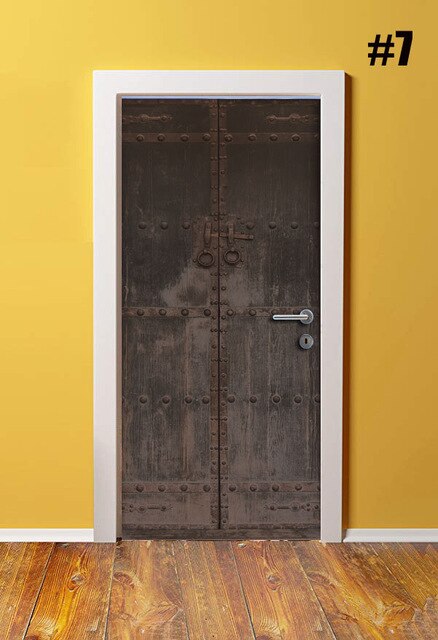 Selvklebende fornye 3d dørs klistremerke retro enkelhet hjemmeinnredning lerretstrykk kunst vanntett veggmaleri garderobe renovering bilder: Dør xrk 158007 / 77 x 200cm