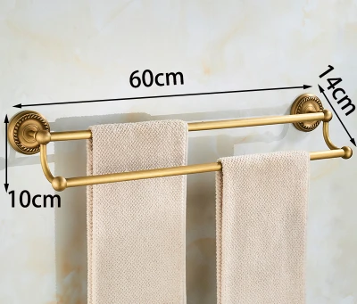 Brass Bathroom Accessories Antique Bath Towel Set Towel Ring Carved Toilet Paper Holder Towel Bar Bathroom Hardware Set: black