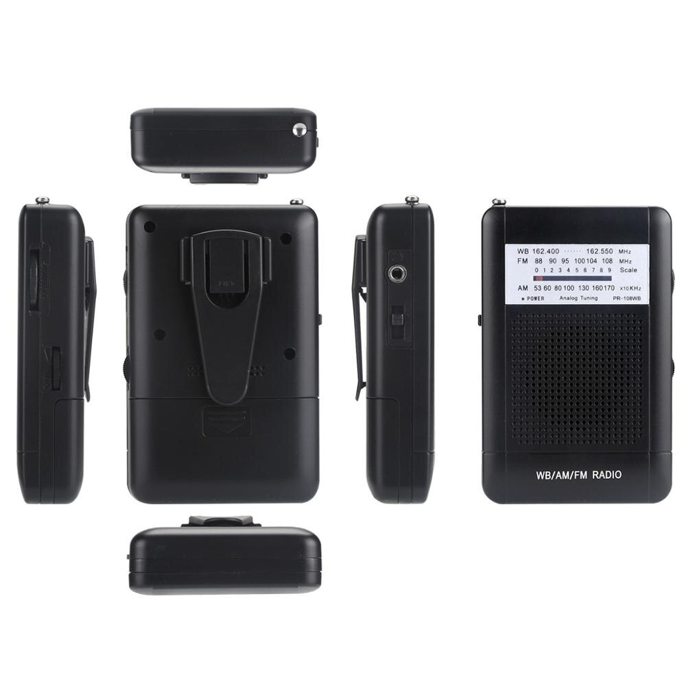 Portable Mini Radio AM/FM/WB NOAA Emergency Pointer Tuning Radio Handheld Pocket Radio Receiver With Weather Warning