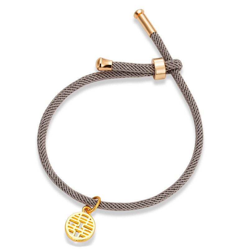 MKENDN-Pulseras de cuerda de Milano minimalistas para hombre y mujer, pulsera de hilo rojo ajustable hecha a mano, de joyería para boda: Gray