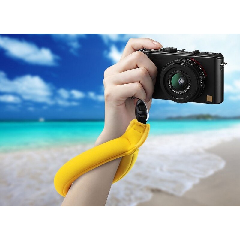 Amarelo à prova dyellow água flutuante pulseira digital câmera flutuabilidade pulseira flutuabilidade pulseira de pulso universal para câmeras do telefone móvel