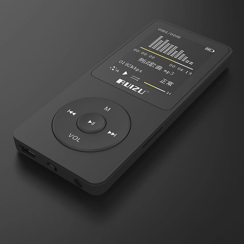 Ruizu X02 MP3 Player 8GB Portable Music Walkman Ultrathin Lossless Sound Music Media MP3 Players With FM Radio E-book Recording