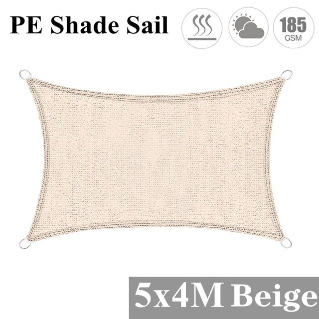 5x4M 3x2M Grau Rechteck HDPE Sonne Sonnensegel Baldachin UV Block Markise Für draussen terrasse Garten Hinterhof Gewächshaus Schatten Tuch