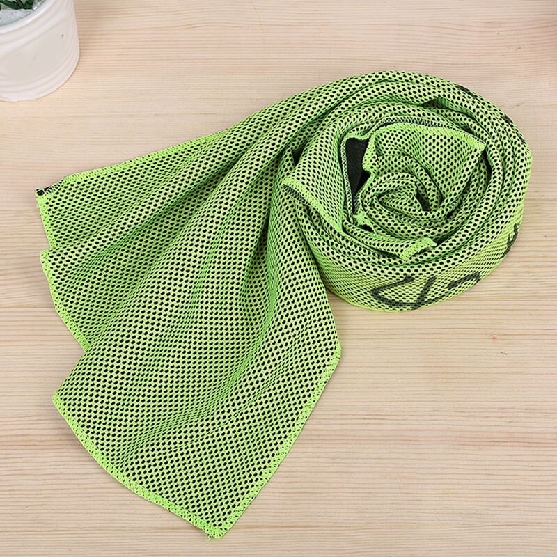 Toalla deportiva portátil de microfibra de secado rápido, toalla de deporte al aire libre para Fitness, Fitness, rápido, Toalla helada, Yoga: green