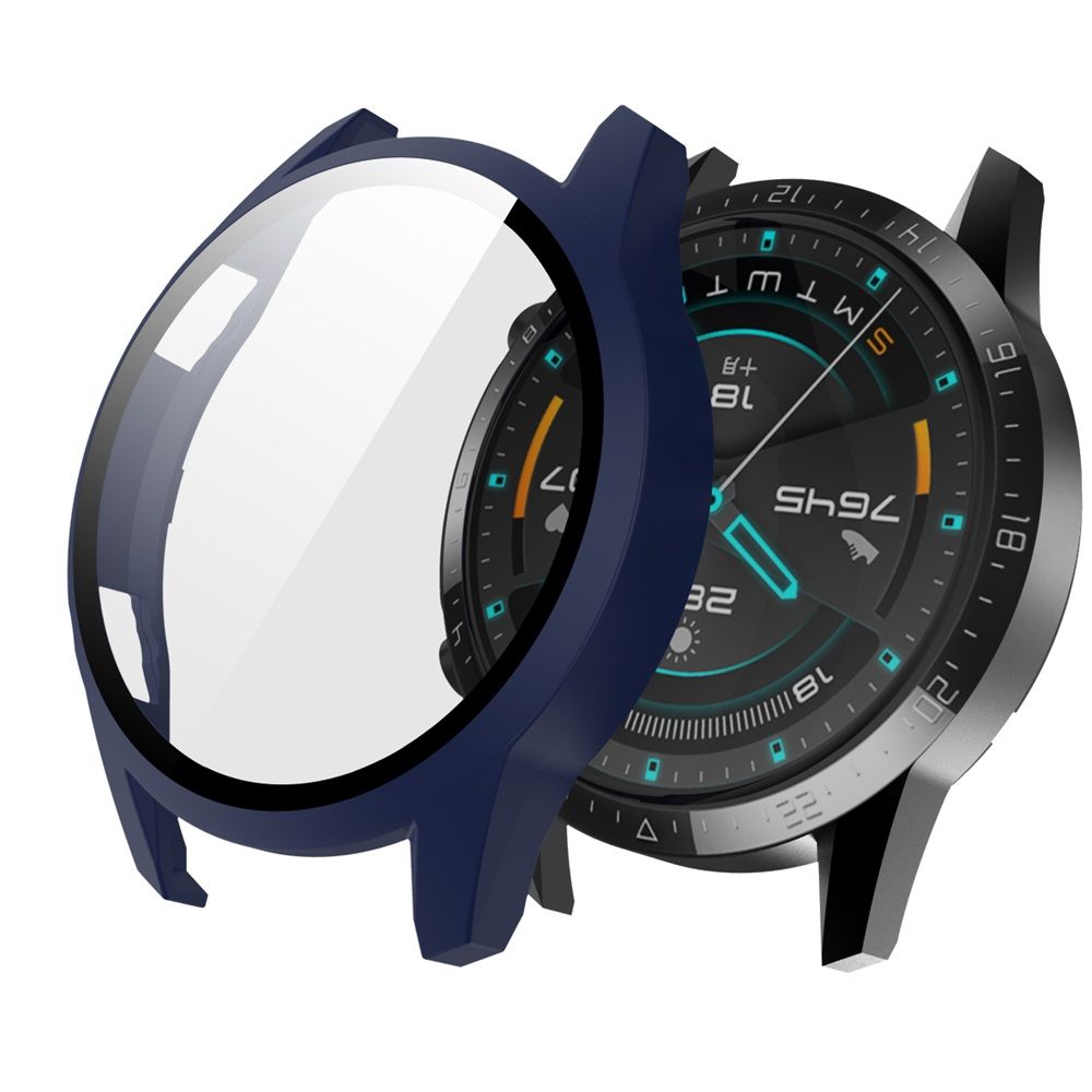 Herdet glass deksel for huawei watch  gt 2 46mm stk urskive skala beskyttende etui skjermbeskytter klokke skall smartklokke tilbehør: C-marine