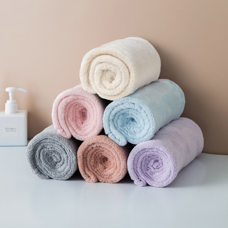 Flerfarvet håndklæde husholdnings badeværelse håndklæde hår hat mikrofiber solid hurtigt tørt hår håndklæde kvinder bruser håndklæder badehåndklæde