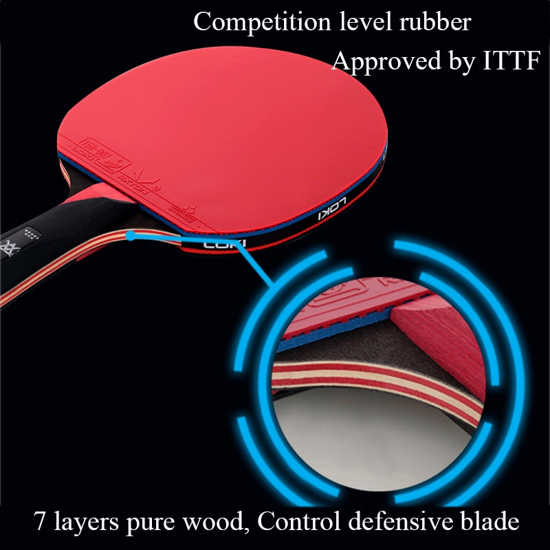 LOKI 8 Star Super Sticky Table Tennis Racket PingPong Bat Competition Level Ball Control Type Ping Pong Paddle