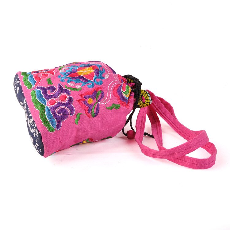 Pochettes de rangement à domicile brodées à la ! Sacs à poignée supérieure brodés à fleurs thé/café/bonbons, porte-monnaie en toile mignon