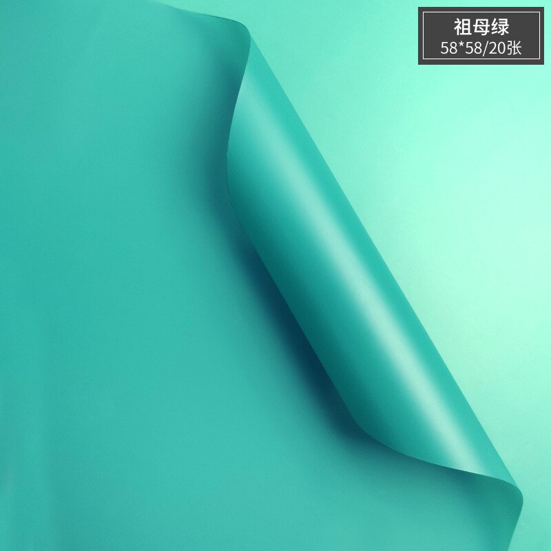 20 Stks/pak Mist Papieren Bloem Inpakpapier Bloem Diy Materiaal Doorschijnend Effen Kleur Waterdichte Koreaanse Bloem Inpakpapier: Dark green