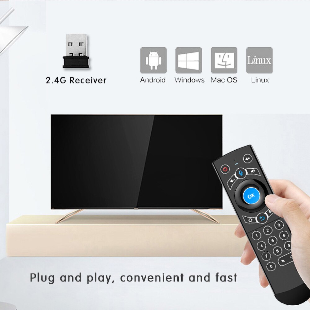 KEBIDU 2.4G Wireless Remote Control G21 Pro With BackLight IR Voice Air Mouse For Smart TV Android TV Box PC Computer