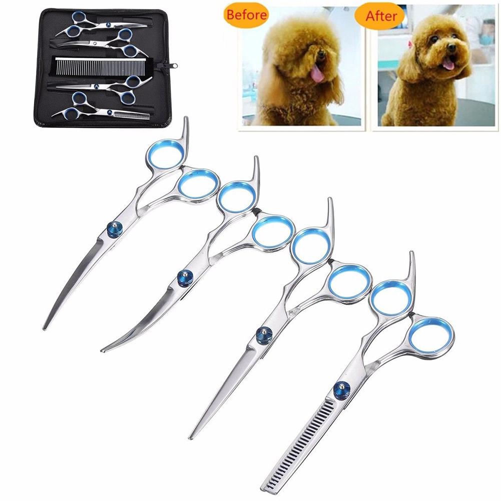 Set de tijeras profesionales de peluquería de 6 pulgadas, tijeras de peluquería, Kit de herramientas para cortar el pelo con peine para el aseo de mascotas, 6 unidades