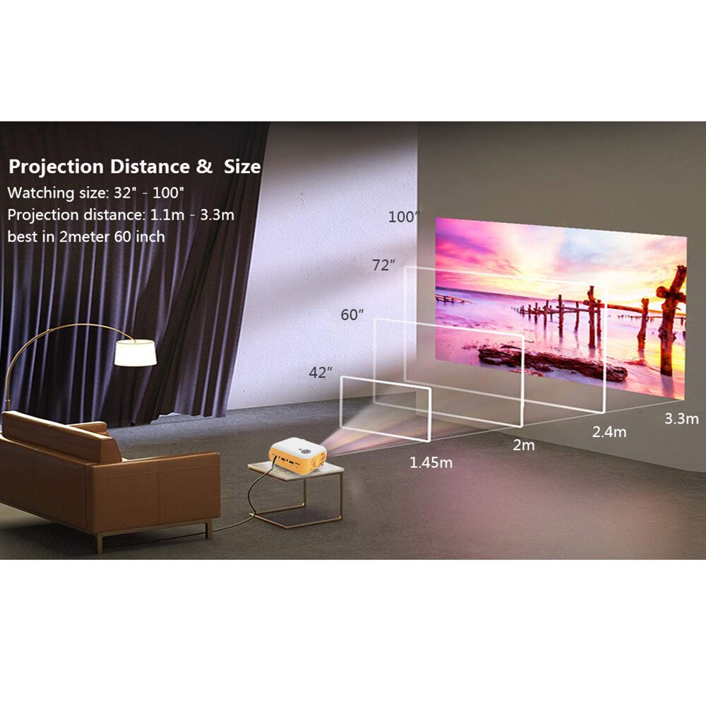 LED Mini Projector WIFI Support 1080P Full HD HDMI-Compatible USB Video Audio Proyector Portable Home Smart Media Video Player