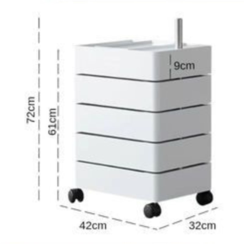 Rotating Storage Cabinet Movable Bedside Table Ins Side Cabinet Minimalist Nordic Storage Cabinet Cosmetic Storage Cabinet: CORAL RED