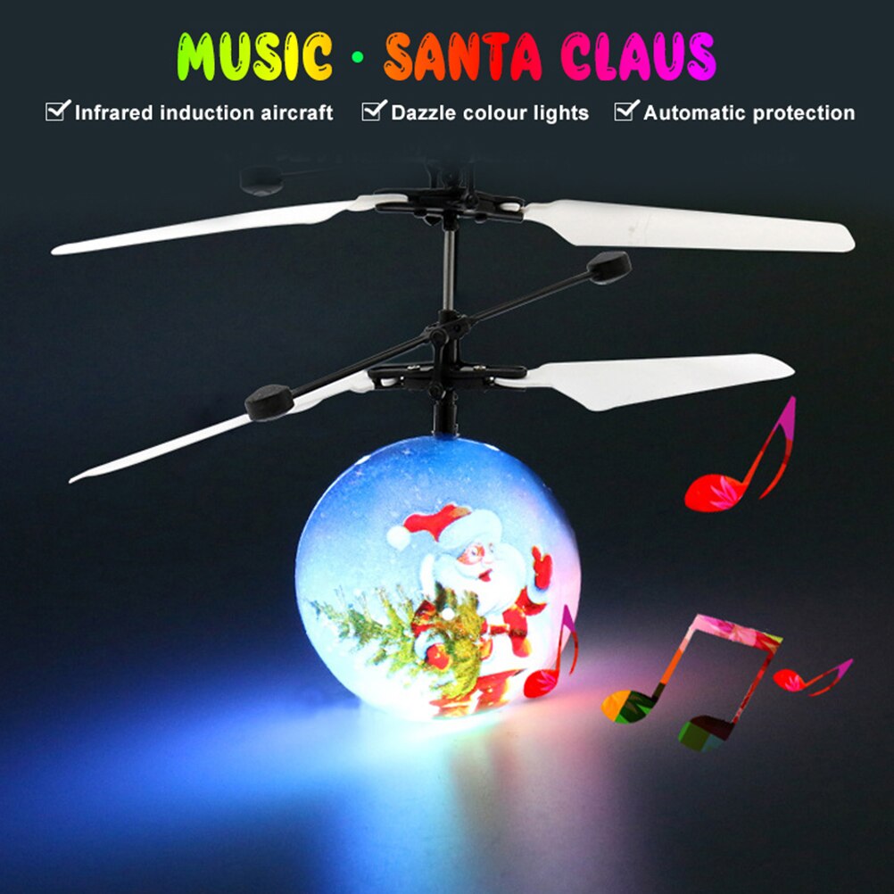 Weihnachten Santa Claus Fliegen Ball LED Blinkt Suspension Induktion Musik Spielzeug Für freundlicher Kühlen Mini Hubschrauber Für freundlicher #10