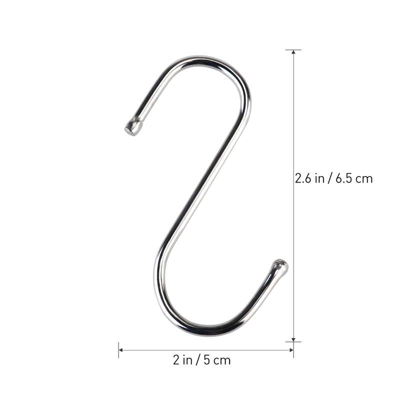 OUNONA S Shaped Hooks Kitchen Hanging Hanger Stainless Steel S Hooks Tableware Pot Pan Clothes Hanging Hooks Clothes Bag Hanger