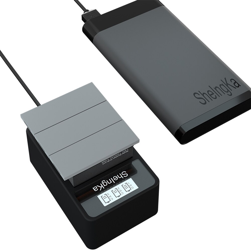 OSMO ACTION TYPE-C 3 in 1 LCD Smart Charger Kit + 3pcs1200mAh Batteria al litio per DJI Osmo Accessori Macchina Fotografica di Azione