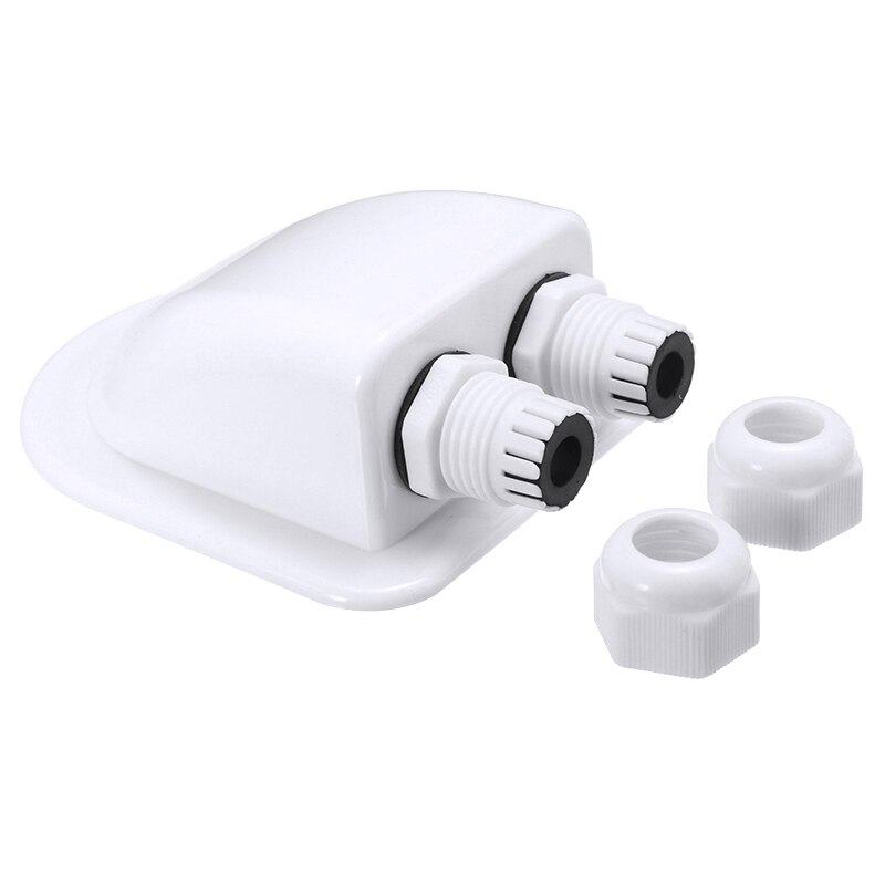 White Double Cable Entry Gland Roof Top Solar Panel Gland Box For RV Boat Accessories Roof Cable Gland Box