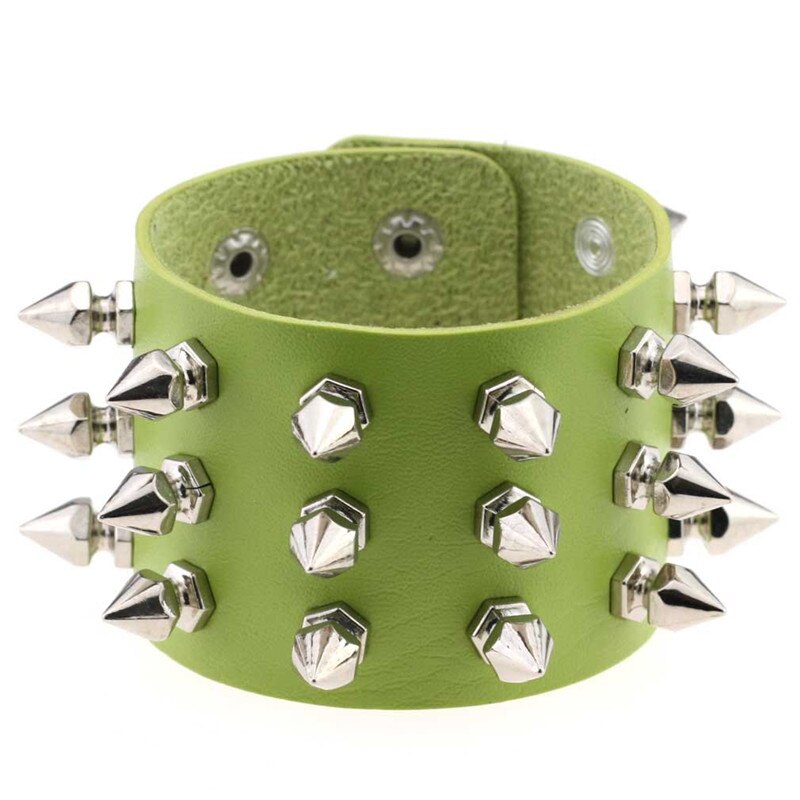 Punk Gothic Rock Spits Toelopend Spikes Rivet Cone Stud Brede Leren Manchet Armband Polsbandjes Charm Armband Mode Unisex Sieraden: 3