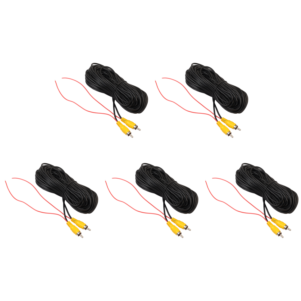 5/1PCS RCA Car Audio Cable Weatherproof RCA Male To Male Camera View Rear Video Cable with Detection Wire Auto Accessories