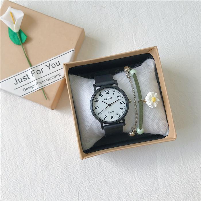 Ulzzang One – montre pour hommes et femmes, pour les collégiens, Simple, coréen, Ins rétro, Style université: White  small size