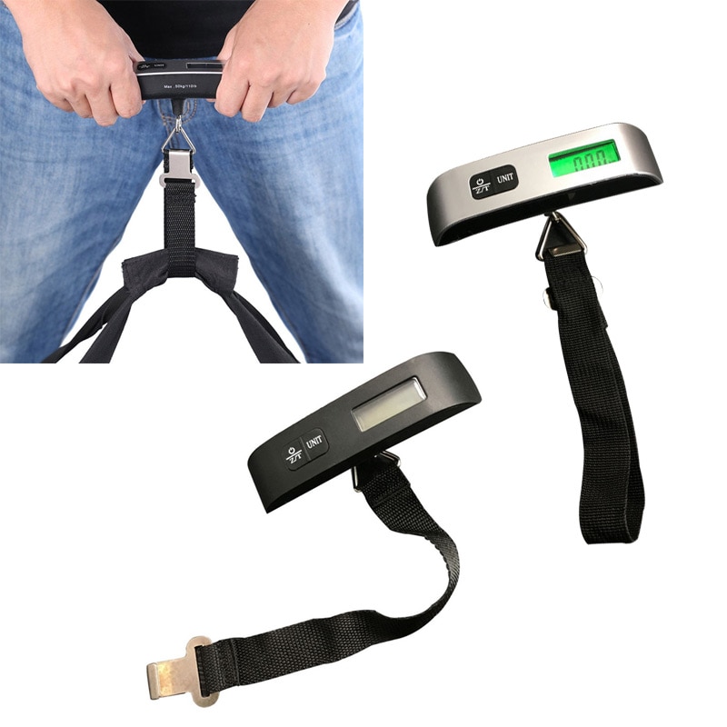 Báscula de cinturón de mano, báscula colgante Digital LCD de 50kg/10g para maleta de viaje, báscula para colgar equipaje, báscula de peso electrónica