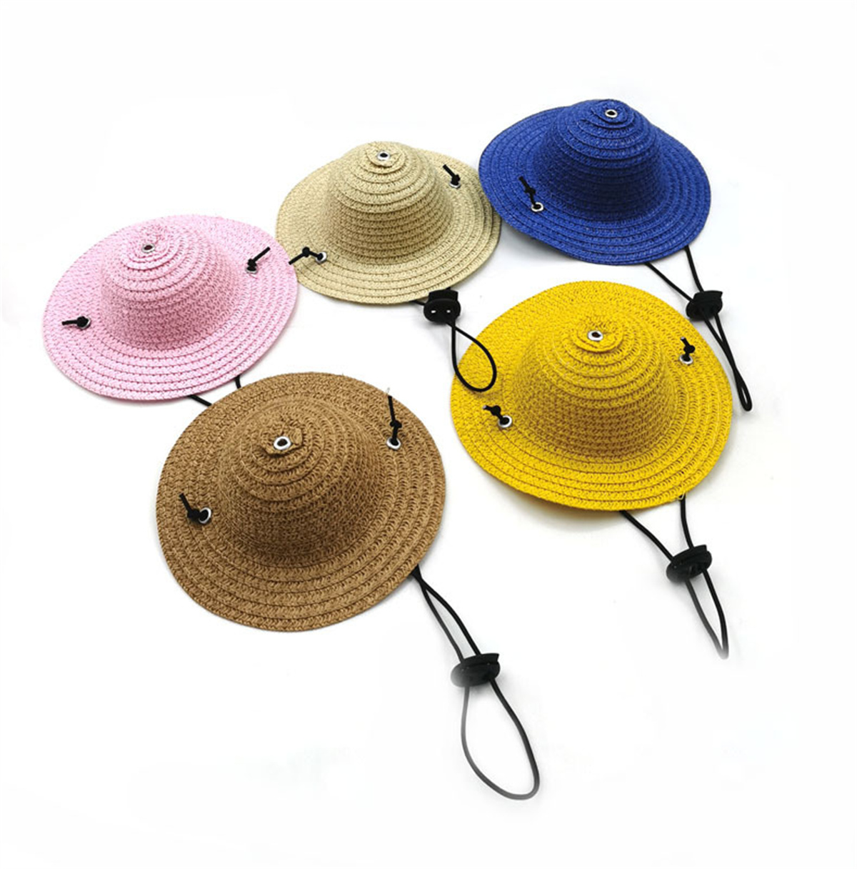 1PC Mini chiens de compagnie chapeau de paille mexicain Sombrero chat chapeau de soleil plage fête chiens Hawaii animaux de compagnie chapeaux colorés chien Costume accessoires
