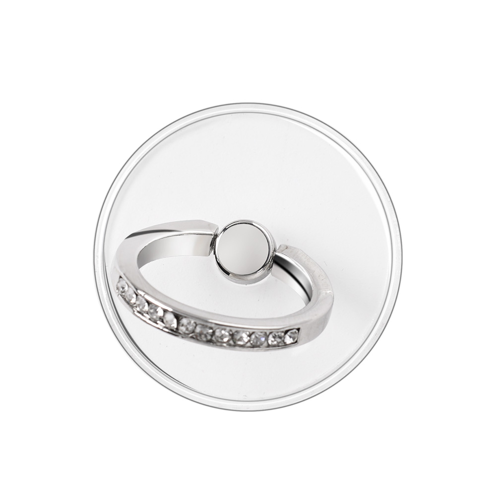 Transparante Vinger Ring Houder Diamond Ring Phone Stand Houder Voor Gsm Vinger Grip Draaibaar Telefoon Ondersteuning Mount Accessoire: Black