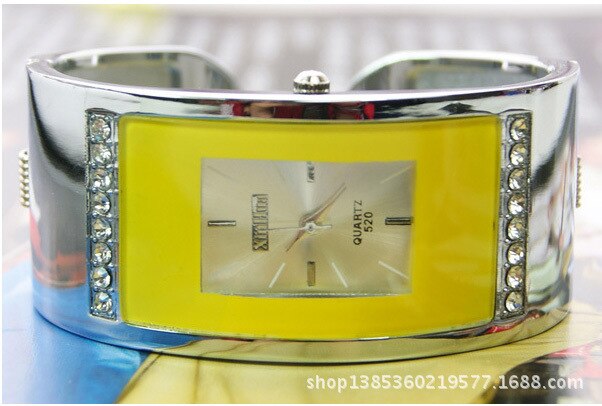Square color Diamond Ladies Watch Bracelet Watch