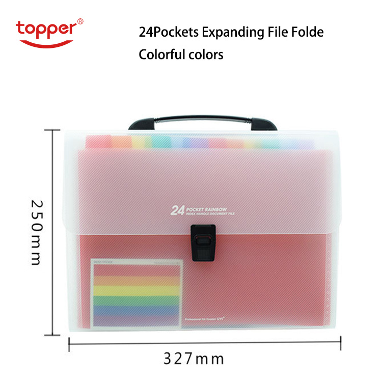 24 Pockets Expanding File Folder A4 Organizer Portable Business File Office Supplies Document Holder Expanding wallet