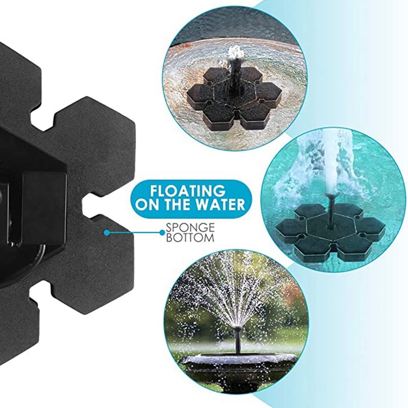 Solar Fountain Pump Solar Powered Bird Bath Fountain Pump Solar Panel Kit Water Pump Outdoor Watering Submersible Pump