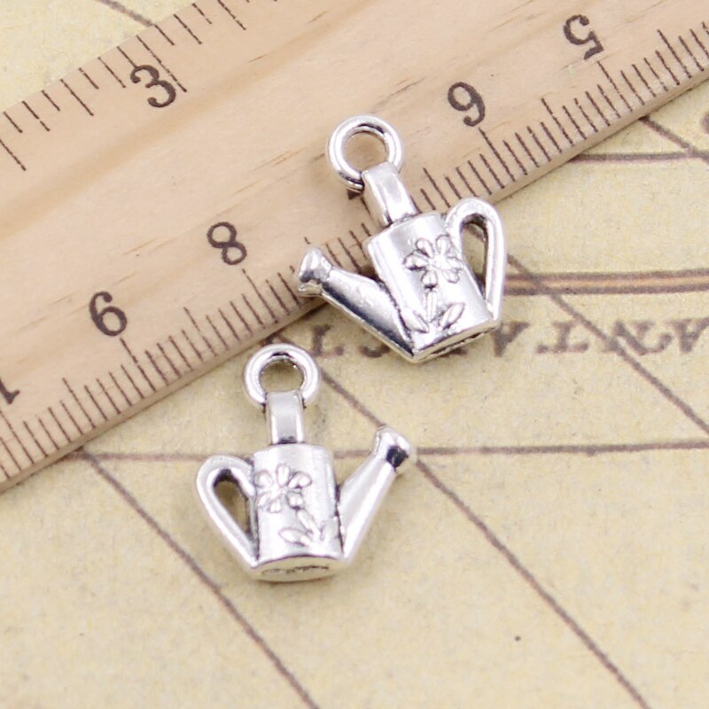10 pendentifs de couleur argent tibétain 18x15mm, breloques pour le jardinage, fabrication de bijoux antiques, pendentif artisanal fait à bricolage main