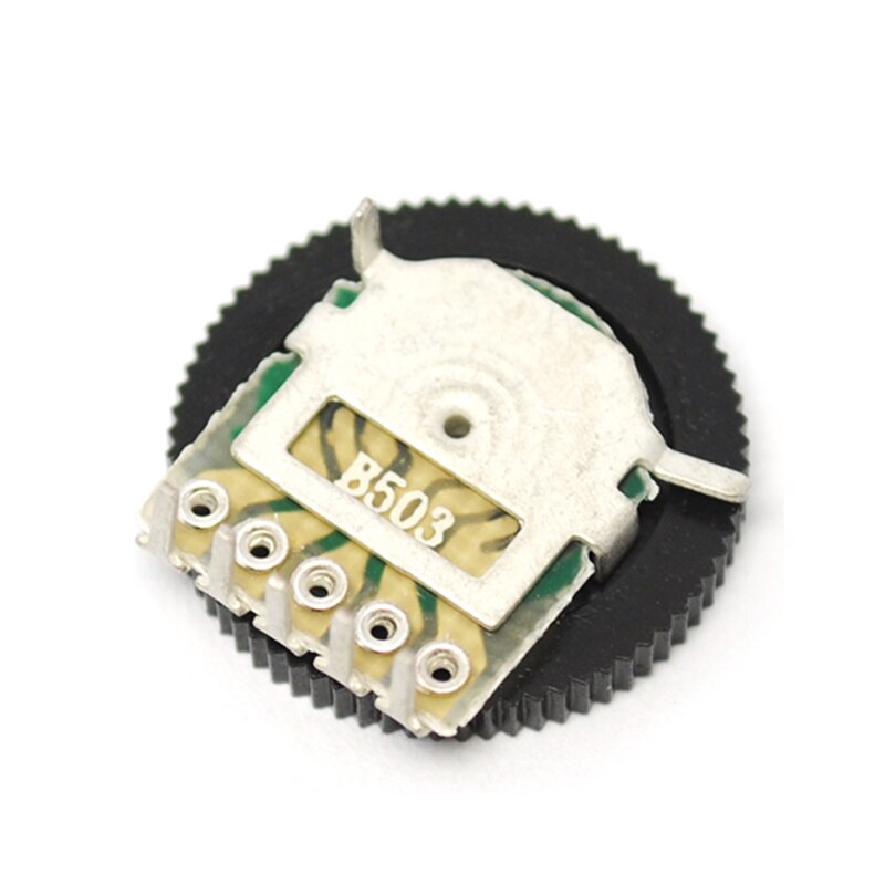 Potenciómetro de ajuste de doble engranaje B503, 50K, 5 pines, 16x2mm, potenciómetro de rueda de Dial, control de nivel de volumen estéreo, 10 Uds.