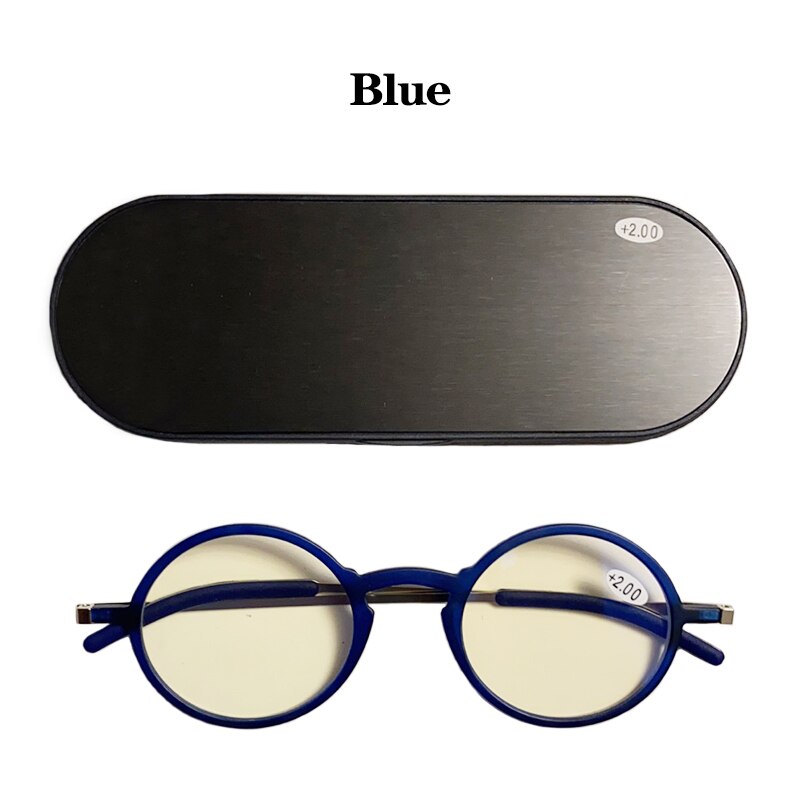 Mei Bloem Frame Vrouwelijke Bril Anti-blauw Licht mannen Leesbril Met Case Brillen Frame vrouwen óculos de grau +4: Blauw / +200