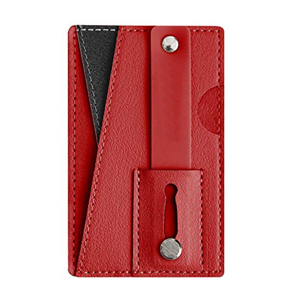 Adhesive PU Leather Card Holder Sticker Back Pocket Phone Wallet Universal Multifunction Pouch Credit Card Slim Portable Compact