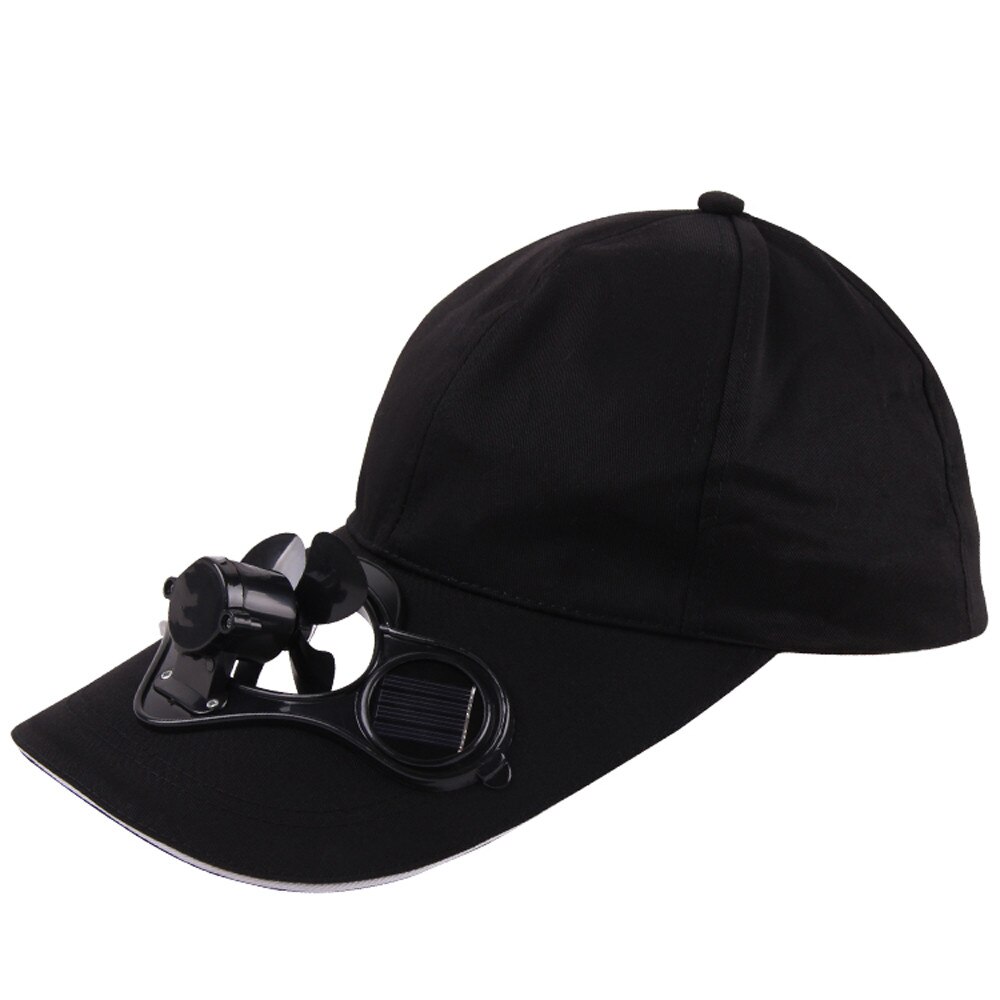 Sommarfläkt cool solhatt keps soldriven andningsbar skugga solskyddshatt hållbar utomhuscamping sommar #yj