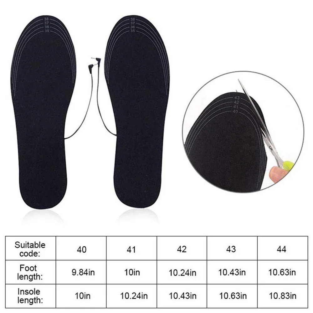 USB Oplaadbare Verwarmde Inlegzolen Maat 35-46 DIY Aanpasbare Elektrisch Verwarmde Schoenen Pad voor Outdoor Skiën Winter Voetwarmers