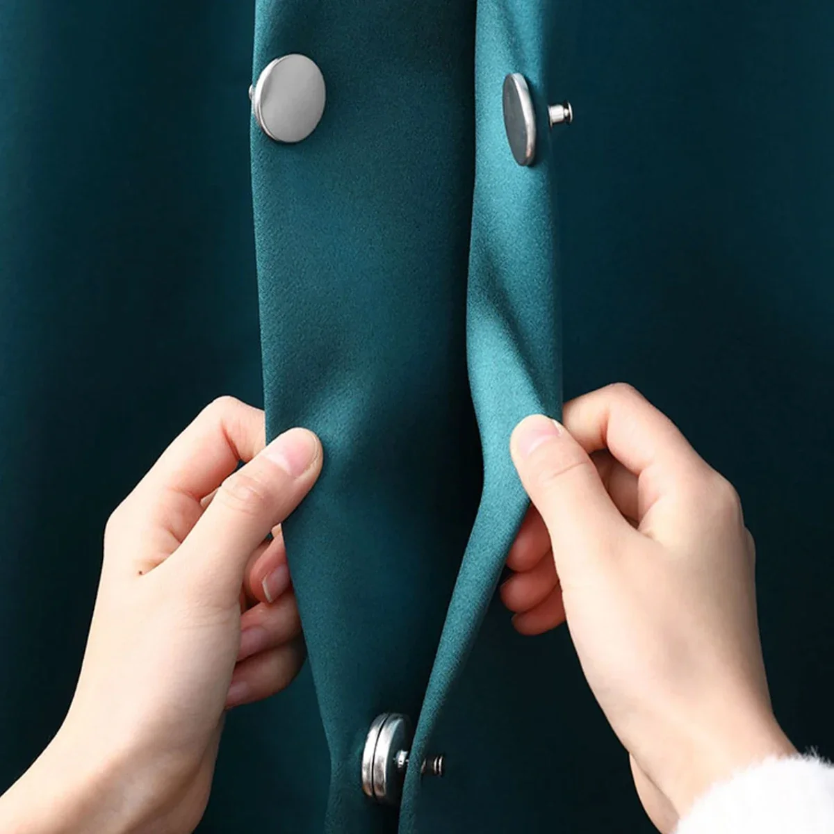 Clips de cortina magnéticos de doble cara con cierre magnético, soporte de plata fuerte, alfileres de hebilla, accesorios para cortinas, 1/20 pares
