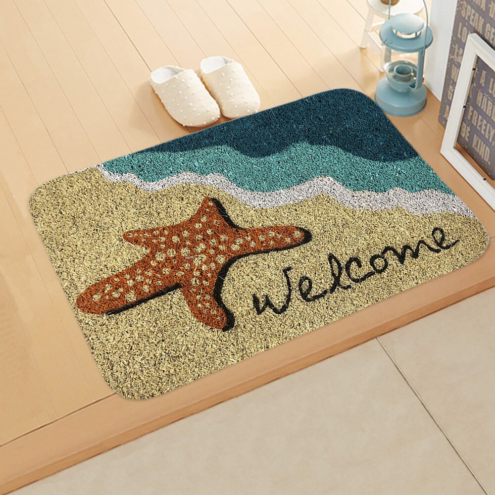 1 pièces bienvenue lettre imprimer paillassons Rectangle tapis de bain antidérapant chambre cuisine entrée imprimer tapis de sol paillassons: 3